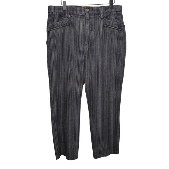 Vintage French Dressing Blue Pinstripe Cotton Suit Size 16 Casual - Picture 9 of 13